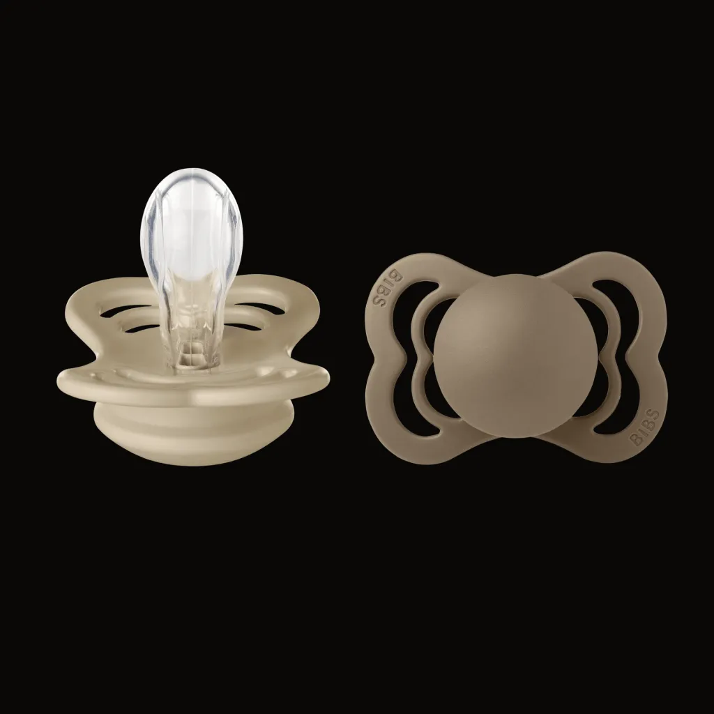 2-Pack SUPREME Symmetrisk Napp I Silikon Vanilla / Dark Oak>BIBS Clearance