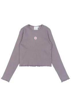 Perrin Långärmad Ribbad Topp Gray Ridge>The New Discount