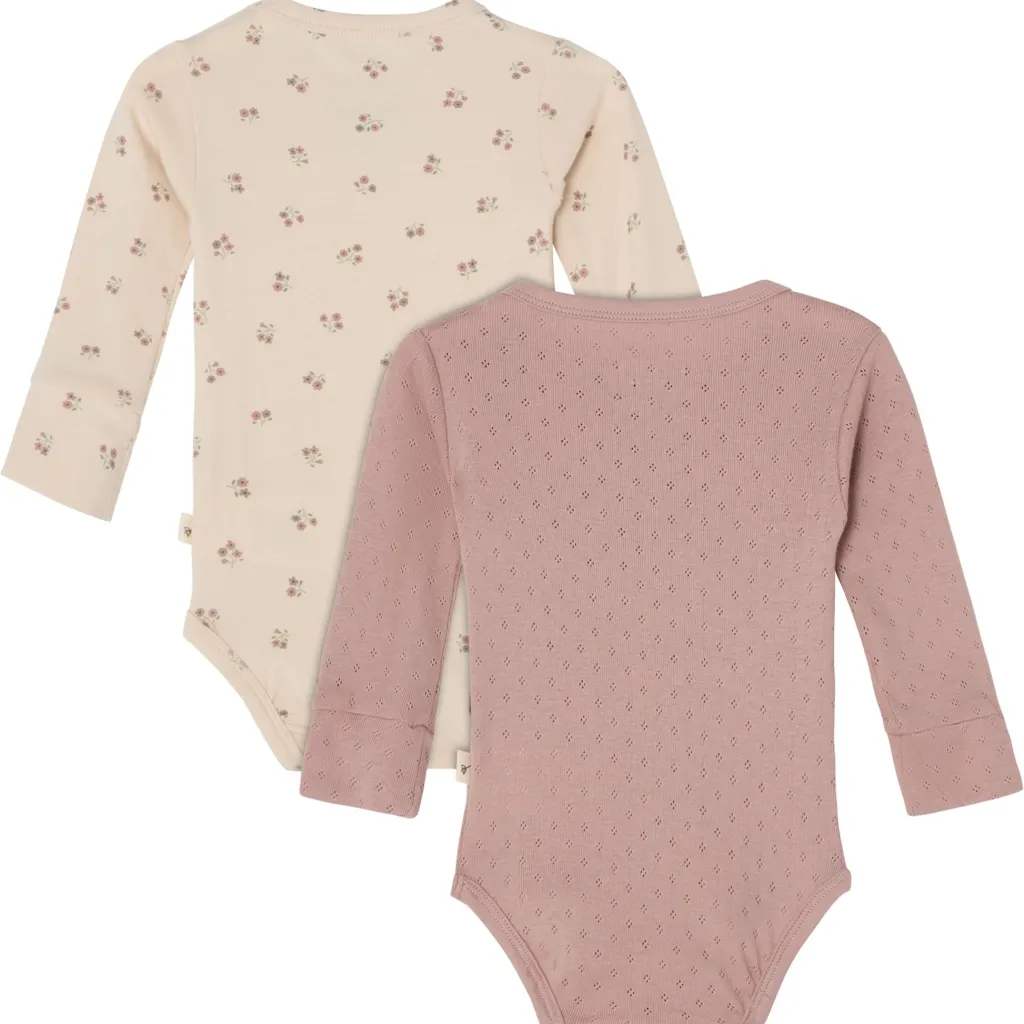 Petter Baby Body Pink Mauve/Flowers 2-Pack>Buddy & Hope Discount