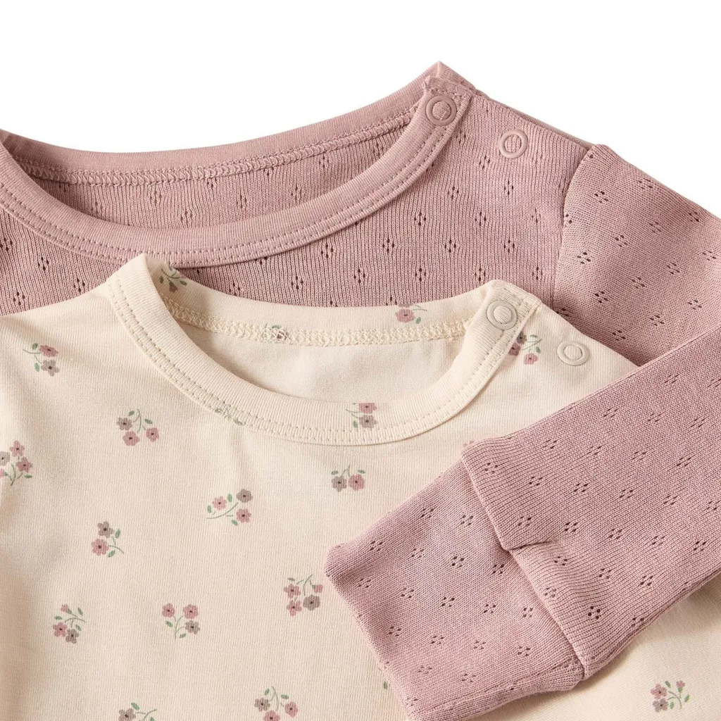 Petter Baby Body Pink Mauve/Flowers 2-Pack>Buddy & Hope Discount