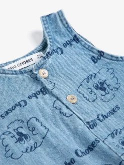 Pickles The Dog All Over Denimplaysuit Light Blue>Bobo Choses Sale