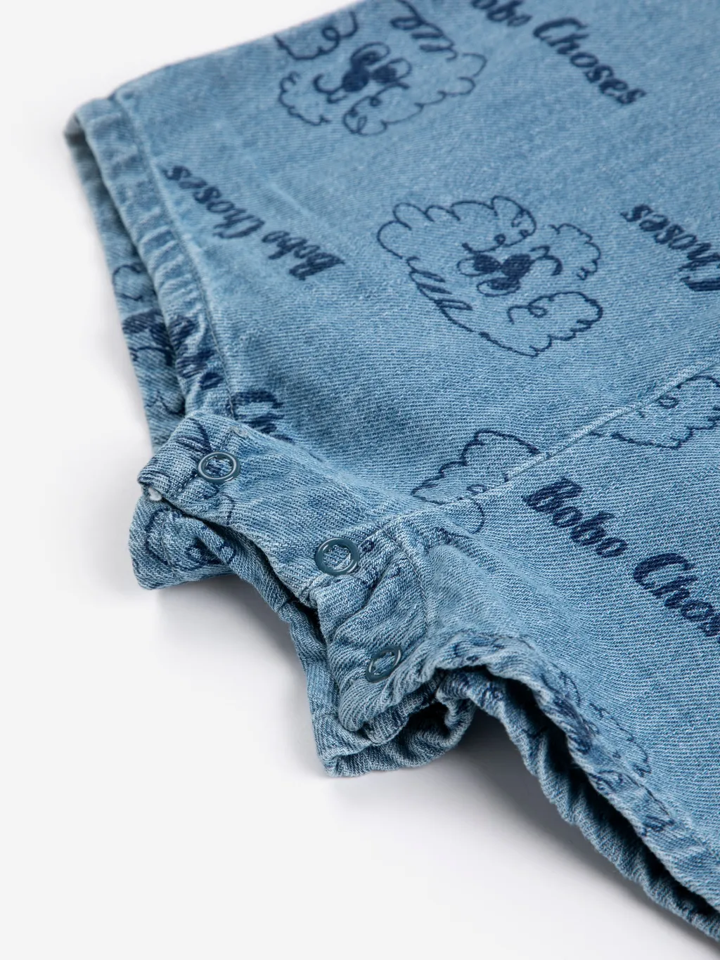 Pickles The Dog All Over Denimplaysuit Light Blue>Bobo Choses Sale