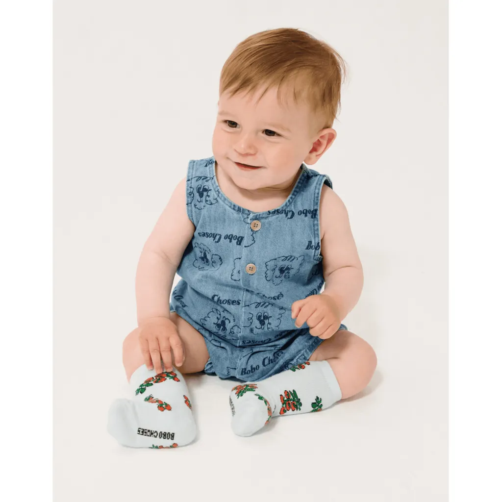 Pickles The Dog All Over Denimplaysuit Light Blue>Bobo Choses Sale