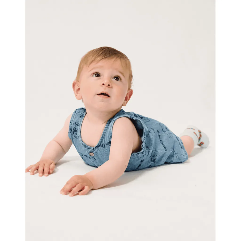 Pickles The Dog All Over Denimplaysuit Light Blue>Bobo Choses Sale