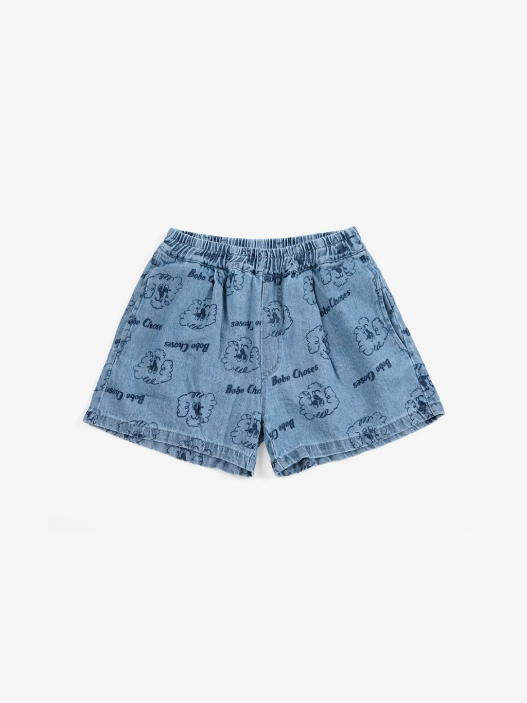 Pickles The Dog All Over Denim Shorts Prussian Blue>Bobo Choses Best