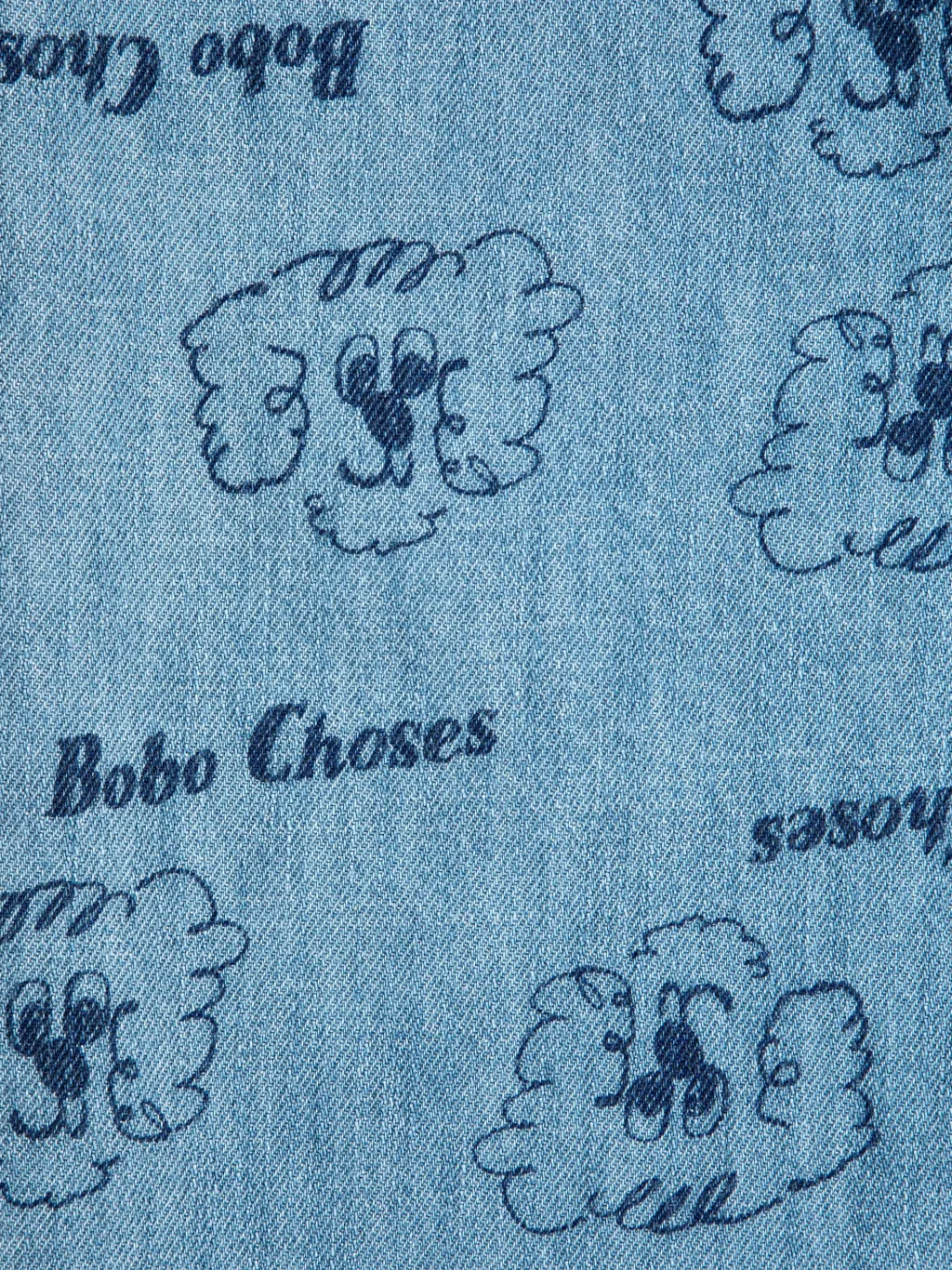 Pickles The Dog All Over Denimbyxor Prussian Blue>Bobo Choses Clearance