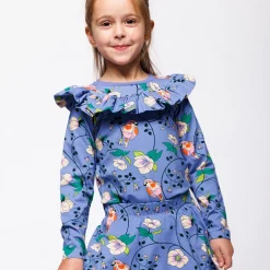 Pinova Långärmad Topp Med Fåglar Och Blommor Lila Purple Delight><noscript><img width=