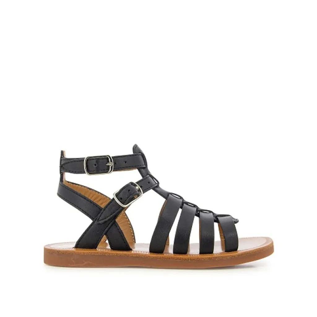 Plagette Gladiator Sandaler Svarta>Pom Dapi Clearance