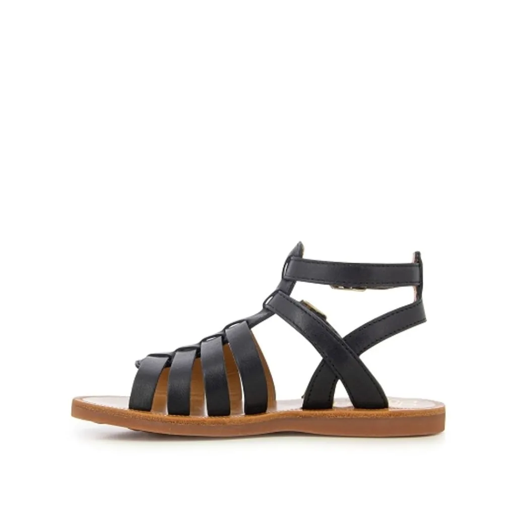 Plagette Gladiator Sandaler Svarta>Pom Dapi Clearance