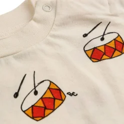 Play The Drum Mönstrad Baby T-shirt Naturvit>Bobo Choses Sale