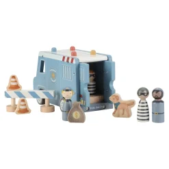 Polisbil Med Träfigurer Blue>Little Dutch Discount