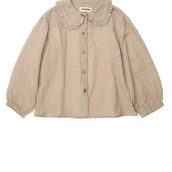 Polka Dot Blouse Beige Blus Brown>Tocoto Vintage Hot