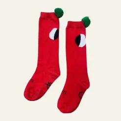 Pom Pom Strumpor Ladybird Red>Wynken