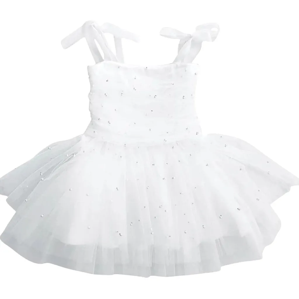Pärl Tulle Ballerina Klänning White>DOLLY by Le Petit Tom Sale