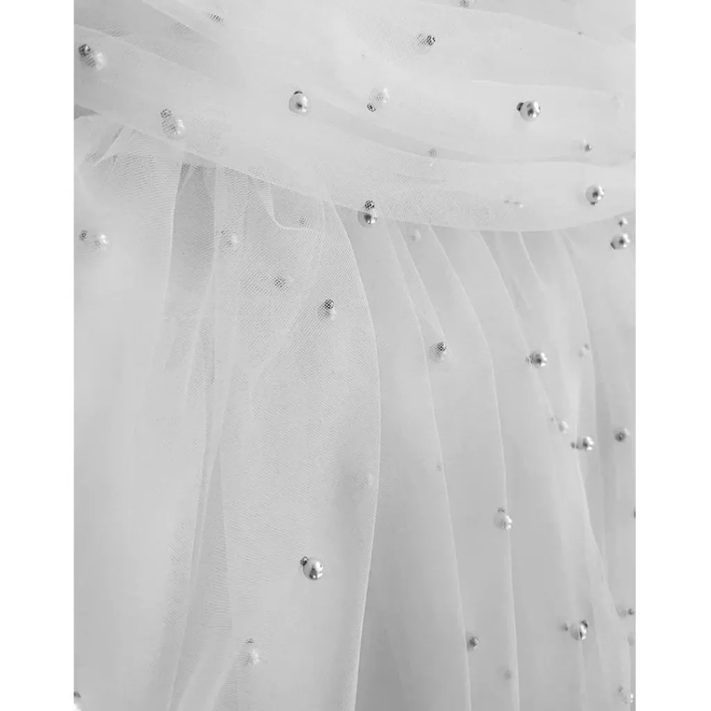 Pärl Tulle Ballerina Klänning White>DOLLY by Le Petit Tom Sale
