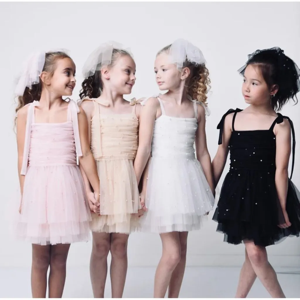 Pärl Tulle Ballerina Klänning White>DOLLY by Le Petit Tom Sale