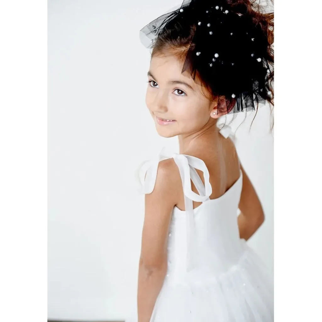 Pärl Tulle Ballerina Klänning White>DOLLY by Le Petit Tom Sale