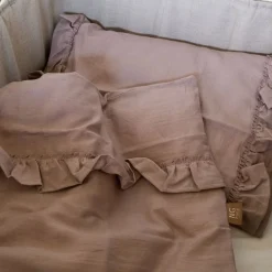 Påslakanset Spjälsäng Mood Volang Dusty Pink>NG Baby Discount
