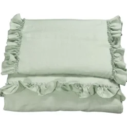 Påslakanset Spjälsäng Mood Volang Sage Green>NG Baby Sale