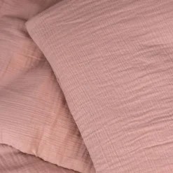Påslakanset Vagn/Vagga Muslin Dusty Rose>NG Baby Hot