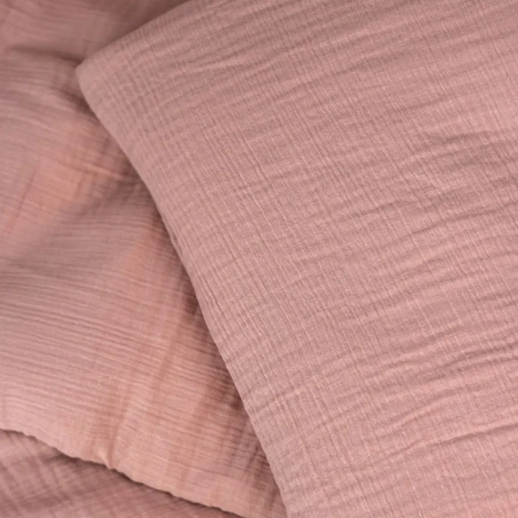 Påslakanset Vagn/Vagga Muslin Dusty Rose>NG Baby Hot