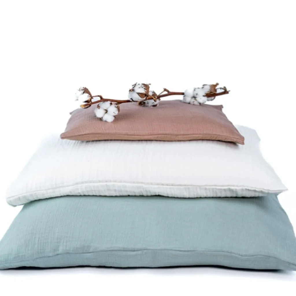 Påslakanset Vagn/Vagga Muslin Dusty Rose>NG Baby Hot