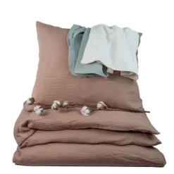 Påslakanset Vagn/Vagga Muslin Brown><noscript><img width=