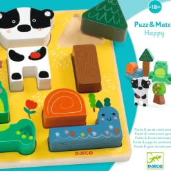 Puzz & Match Happy 2-i-1 Avlastningspussel Och Byggklossar><noscript><img width=