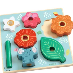 Puzz & Stack Happy 2-i-1 Avlastningspussel Och Stapelbar Leksak>Djeco Sale