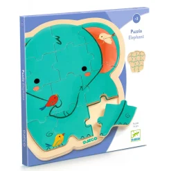 Puzzlo Elephant 14 St Pussel Av Trä>Djeco Hot