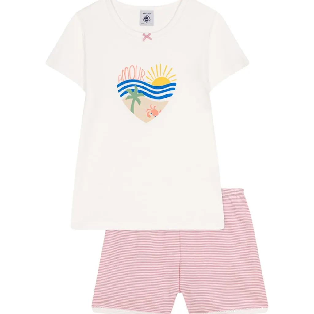 Pyjamas I Bomull Marshmallow Charme>Petit Bateau Sale