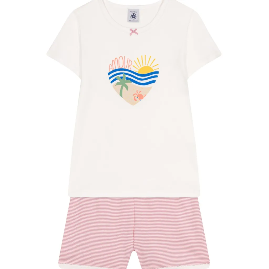 Pyjamas I Bomull Marshmallow Charme>Petit Bateau Sale