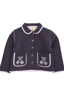 Quiltad Jacka Brown Blue Check>Copenhagen Colors Clearance