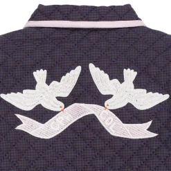 Quiltad Jacka Brown Blue Check><noscript><img width=