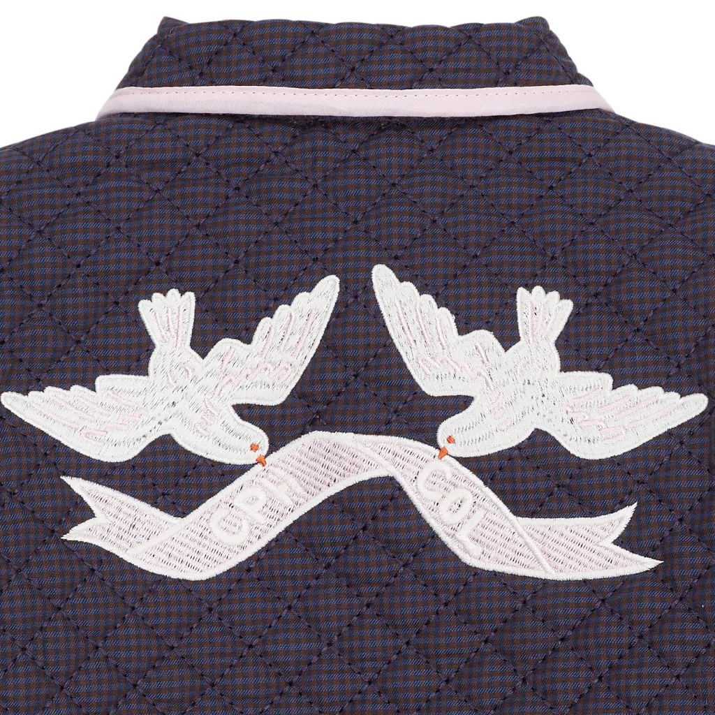 Quiltad Jacka Brown Blue Check>Copenhagen Colors Clearance