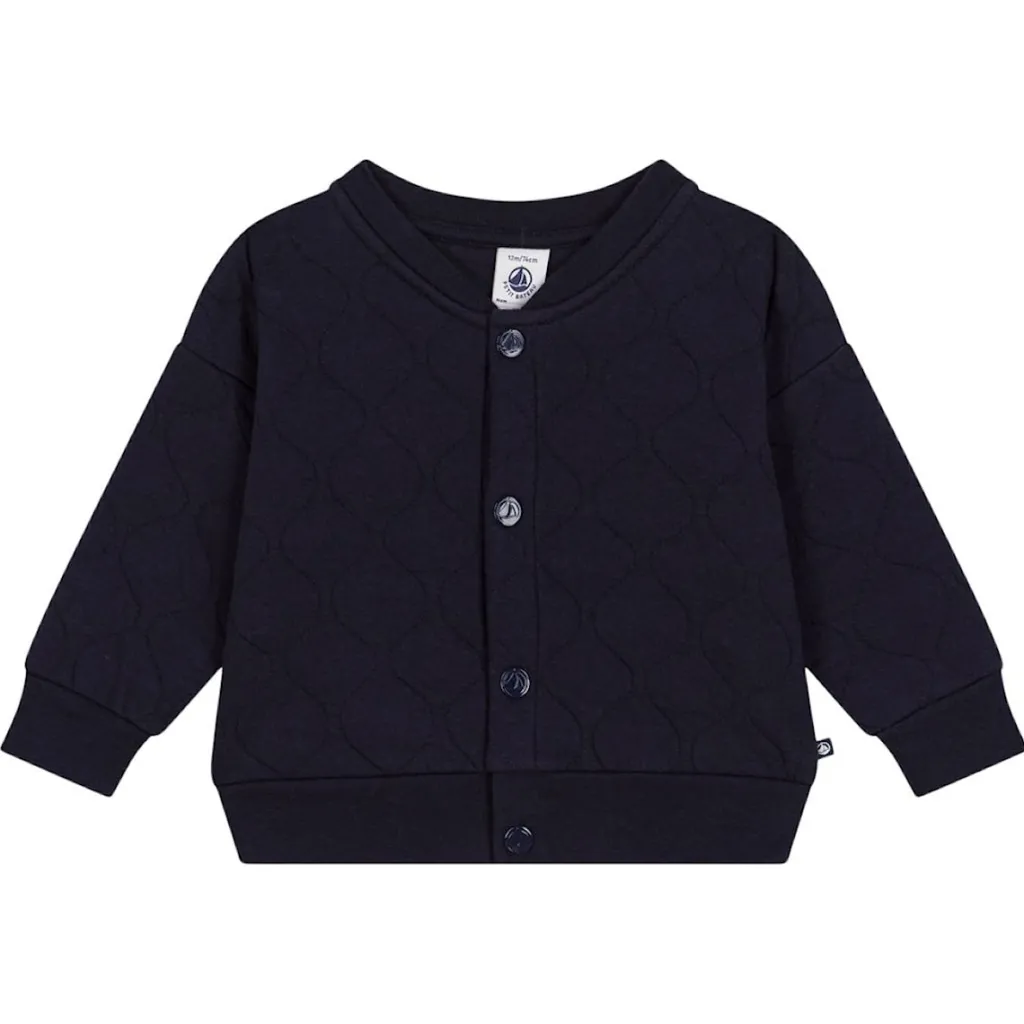 Quiltad Tubstickad Basebolljacka Smoking Blue>Petit Bateau Outlet