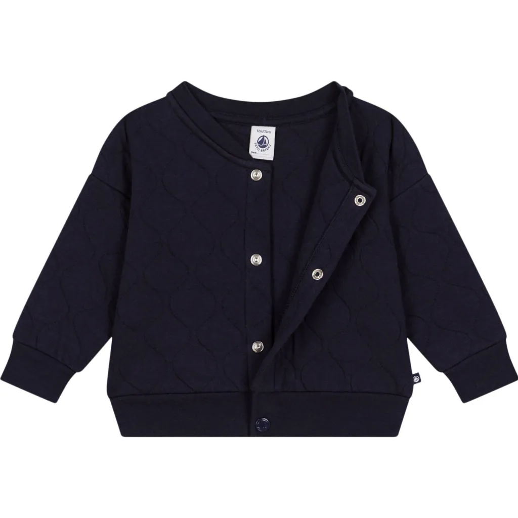 Quiltad Tubstickad Basebolljacka Smoking Blue>Petit Bateau Outlet