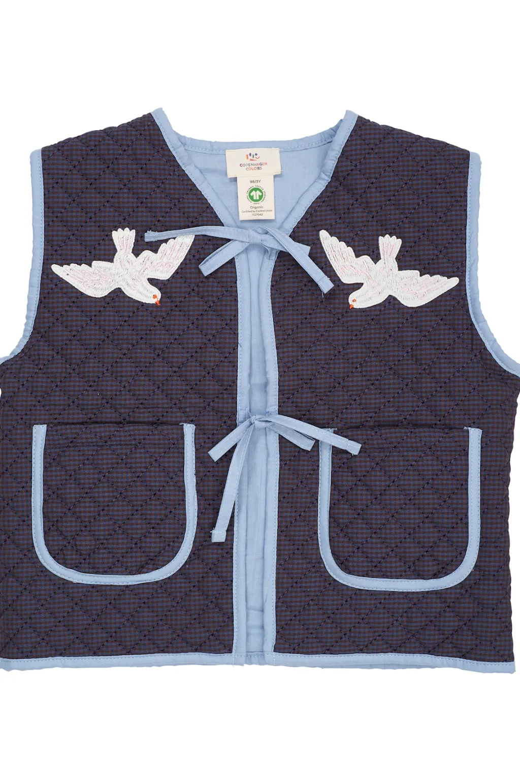 Quiltad Väst Brown Blue Check>Copenhagen Colors Clearance