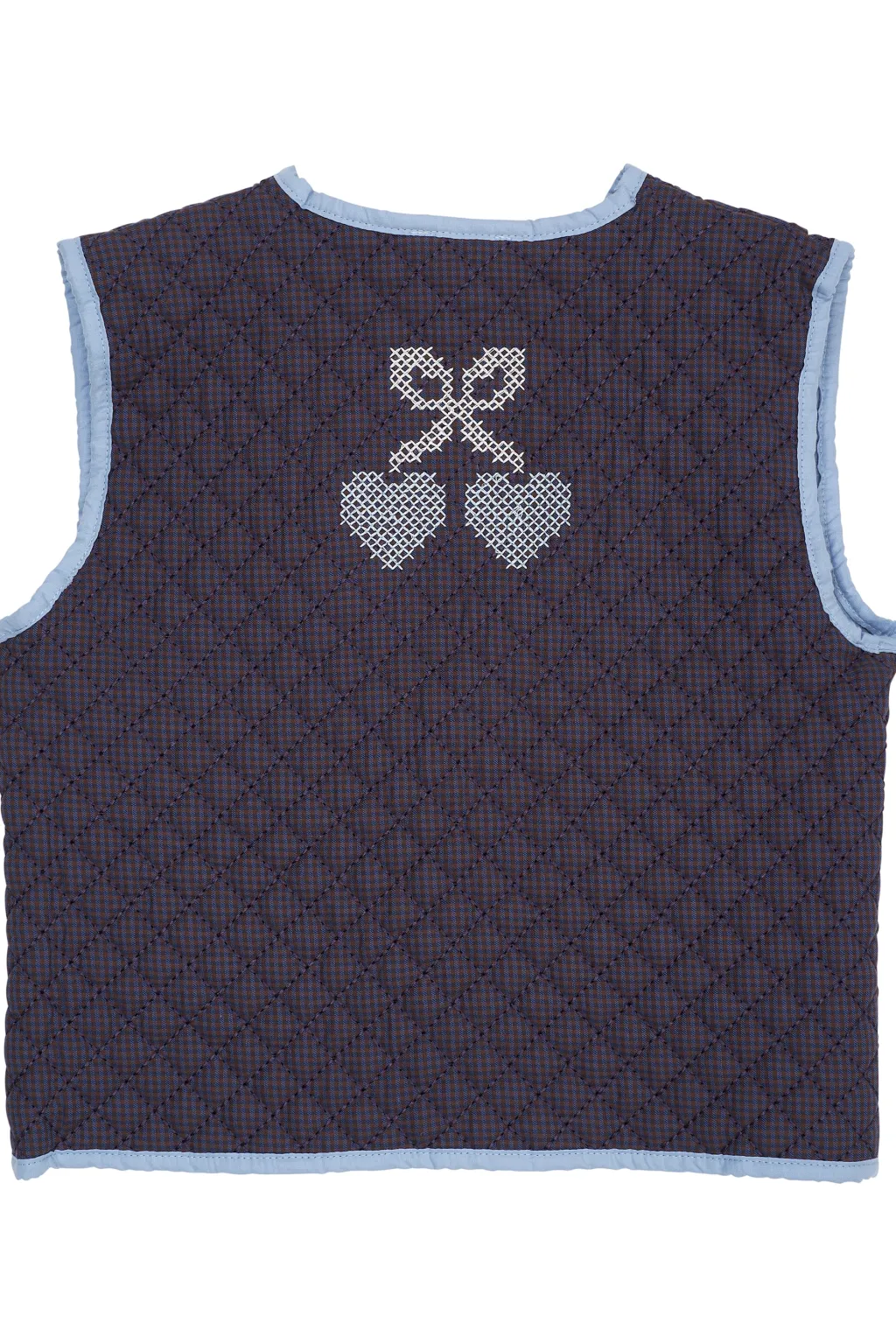 Quiltad Väst Brown Blue Check>Copenhagen Colors Clearance