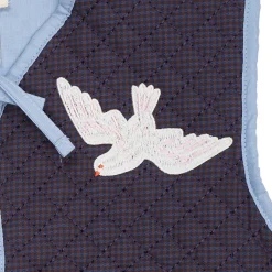 Quiltad Väst Brown Blue Check><noscript><img width=