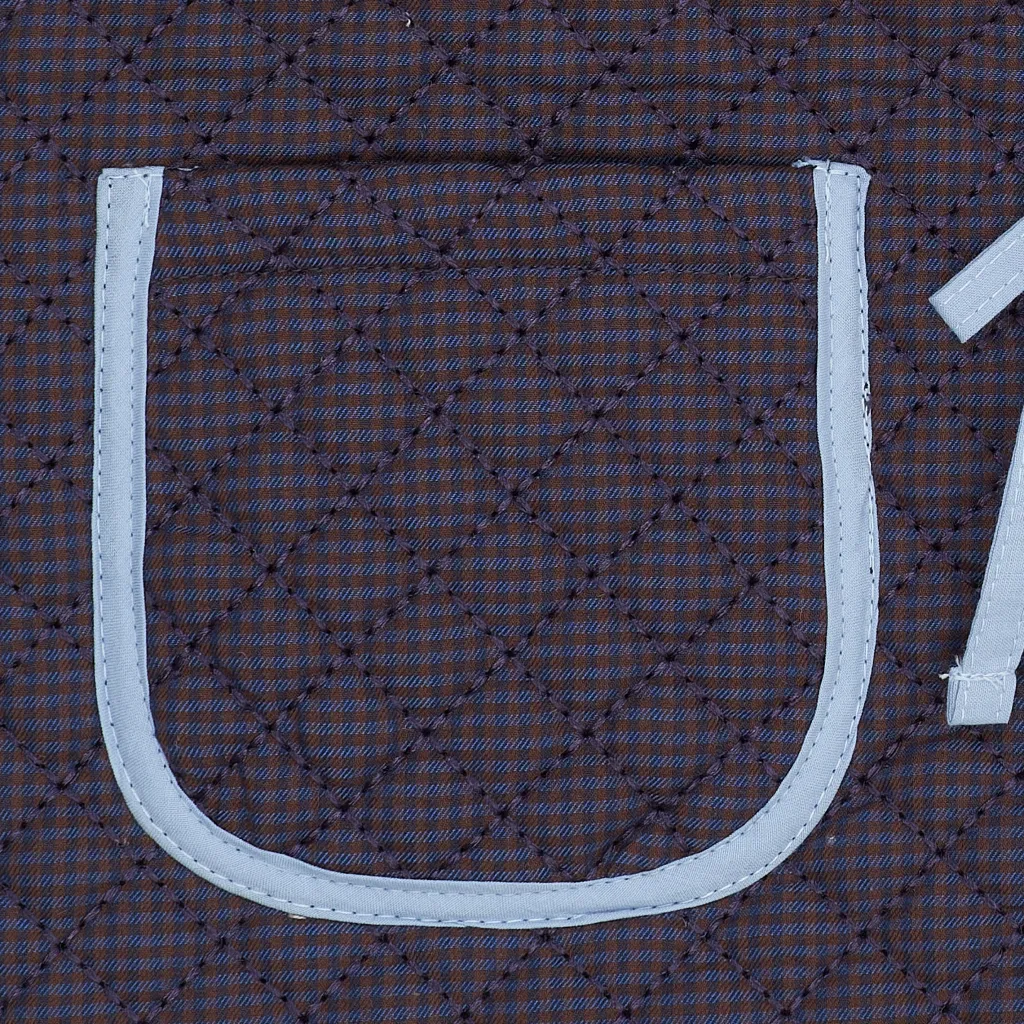 Quiltad Väst Brown Blue Check>Copenhagen Colors Clearance