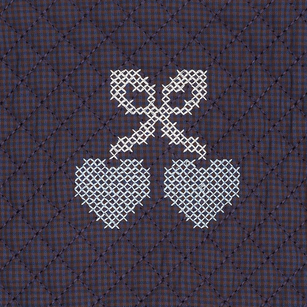Quiltad Väst Brown Blue Check>Copenhagen Colors Clearance
