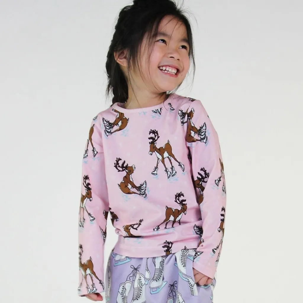 Raindeer Långärmad T-shirt Icy Pink>Småfolk