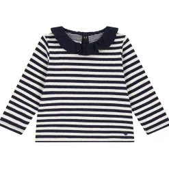 Randig Långärmad T-shirt Marinblå>Petit Bateau Best