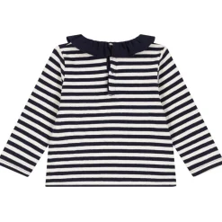 Randig Långärmad T-shirt Marinblå>Petit Bateau Best