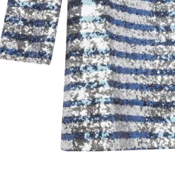 Randig Paljettklänning Silver><noscript><img width=