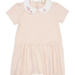 Randig Poplinklänning Med Krage Dusty Rose Cream Stripe>Copenhagen Colors New