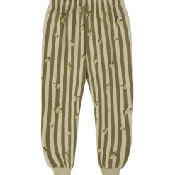 Randiga Baby-mjukisbyxor Med Plommon Beige>garbo&friends Outlet