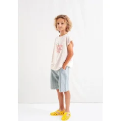 Randiga Jeansshorts Blå><noscript><img width=