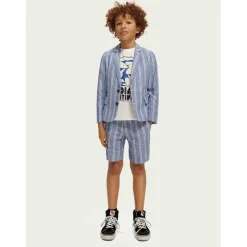 Randiga Shorts Blå><noscript><img width=